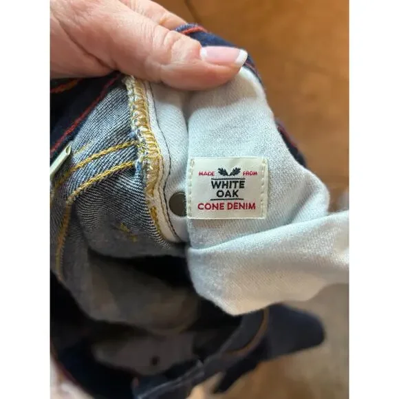 Raleigh Women's Straight Leg Jeans Blue White Oak Cotton Stretch USA 26x28 - Picture 3 of 5